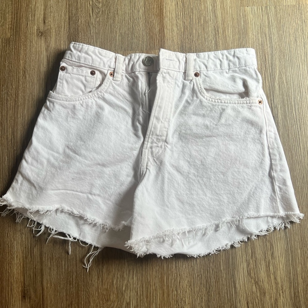 Zara White Denim Shorts